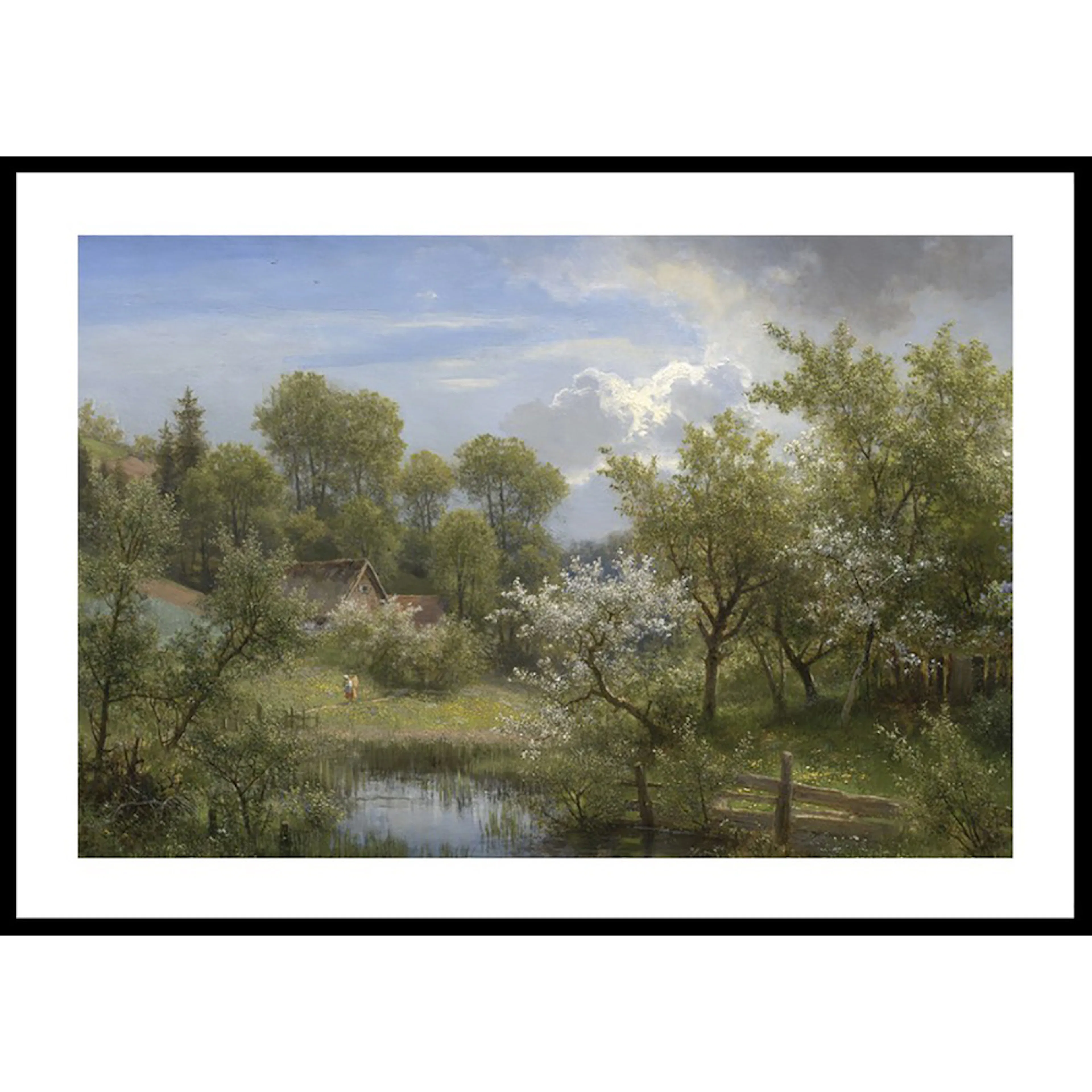 Poster Gallerix Blühende Obstbäume Bei Loschwitz By Eduard Leonhardi