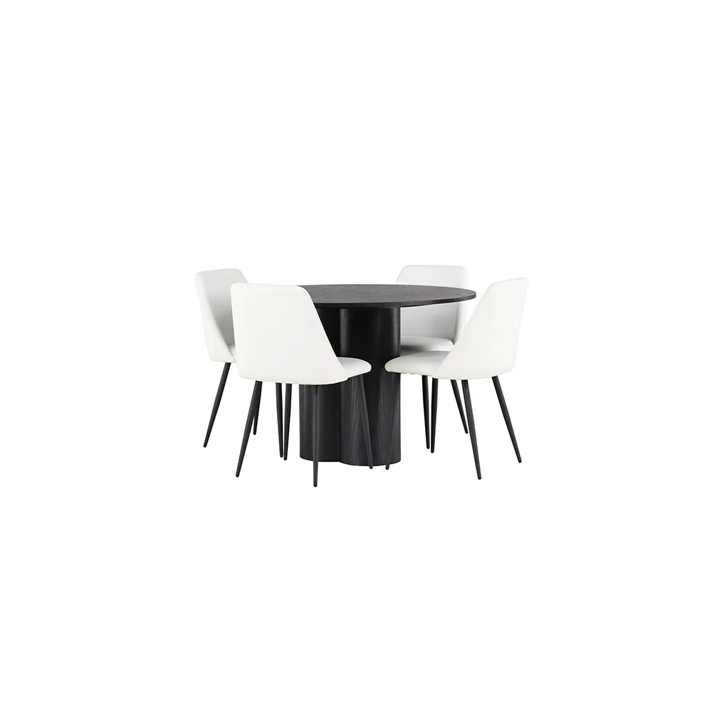 Matgrupp Venture Home Olivia Ø110 cm med 4 st Night stolar