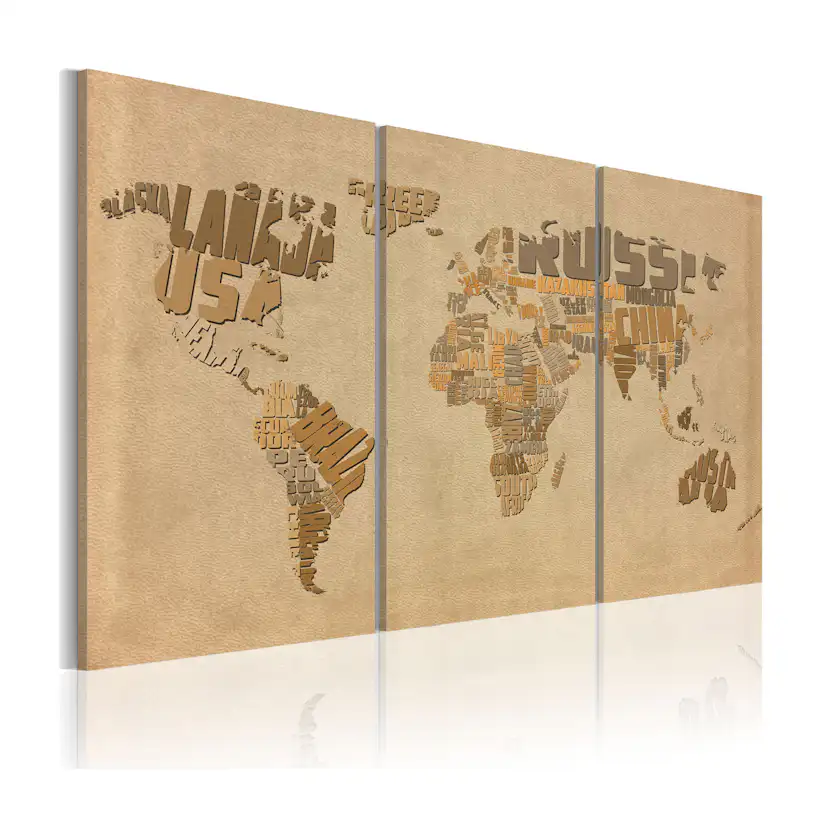 Tavla Arkiio Gamla Världskarta Triptyken