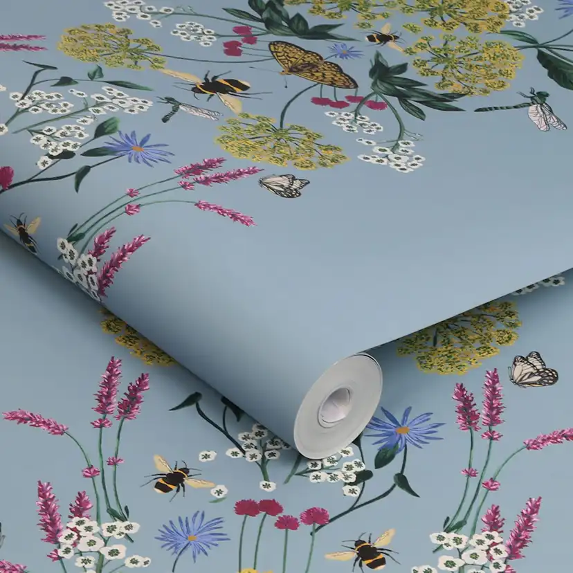 Tapet Joules Perfect Pollinators Haze Blue