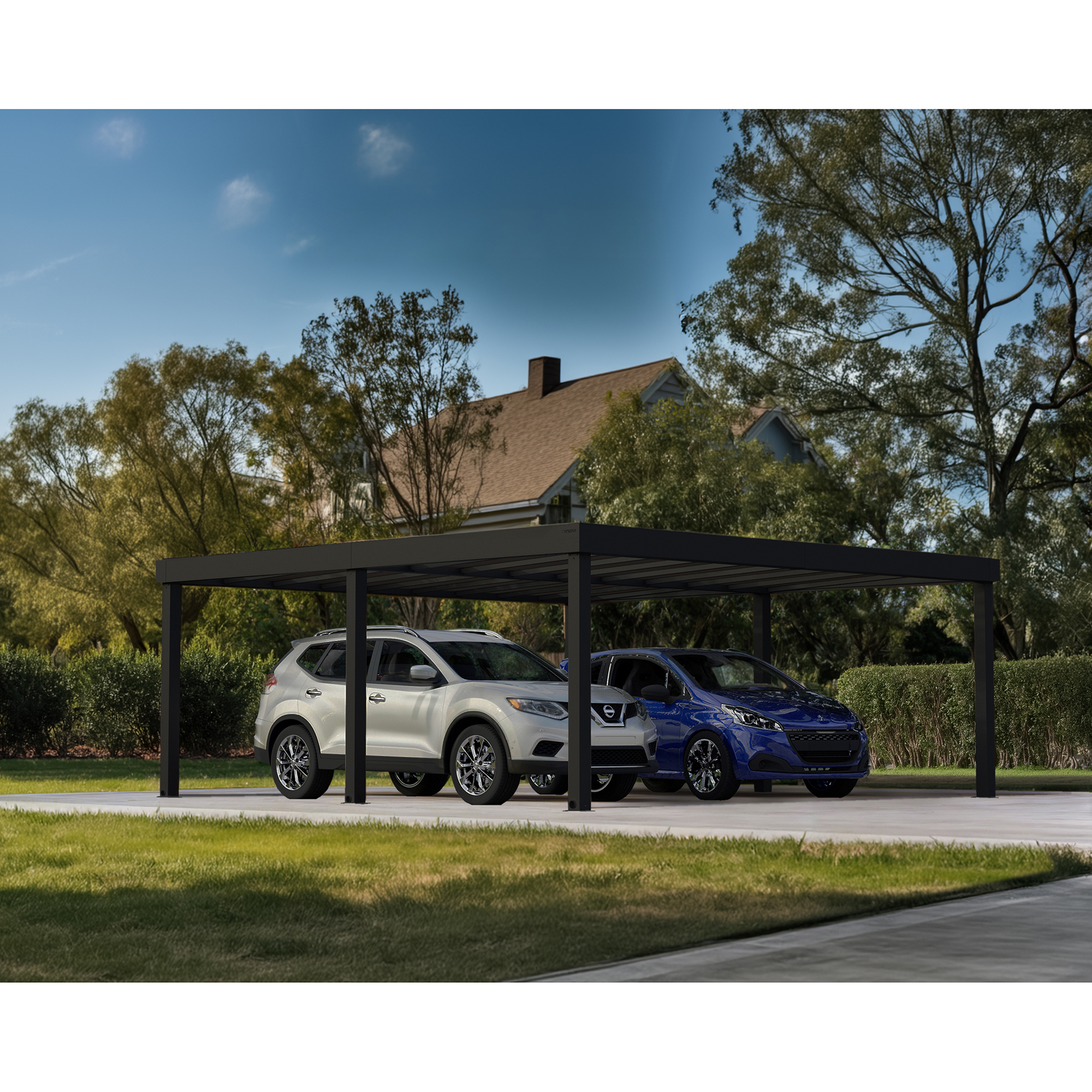 Canopia Oslo Carport i Metall Dubbel i Metall Svart