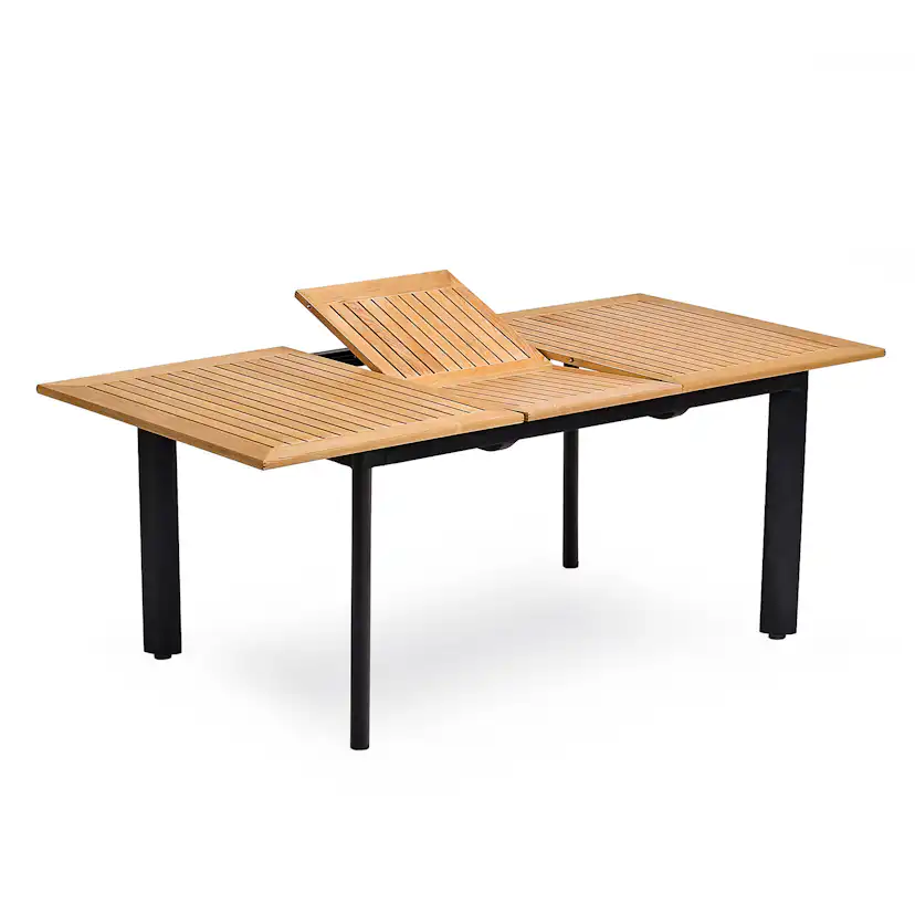 Matbord Hillerstorp Nydala, Förlängningsbart Träbord Utomhus i Teak/Aluminium 96x150-200 cm