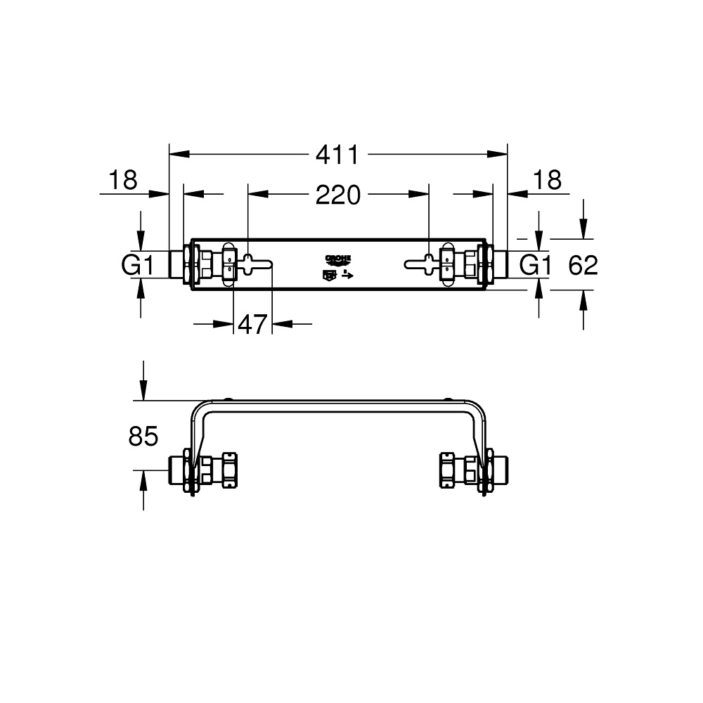 Väggmonteringssats Grohe Sense Guard