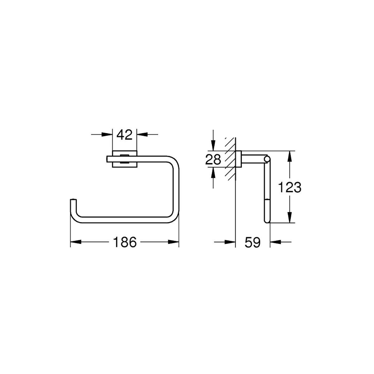 Handduksring Grohe Essentials Cube
