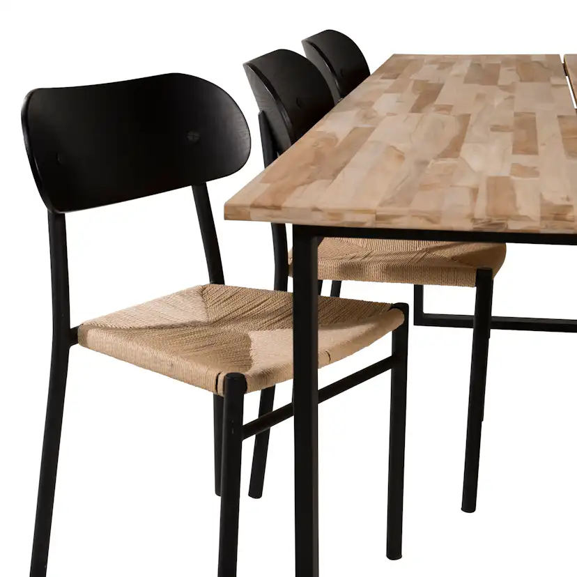 Matgrupp Venture Home Cornelia med 6 Peggy Stolar Svart