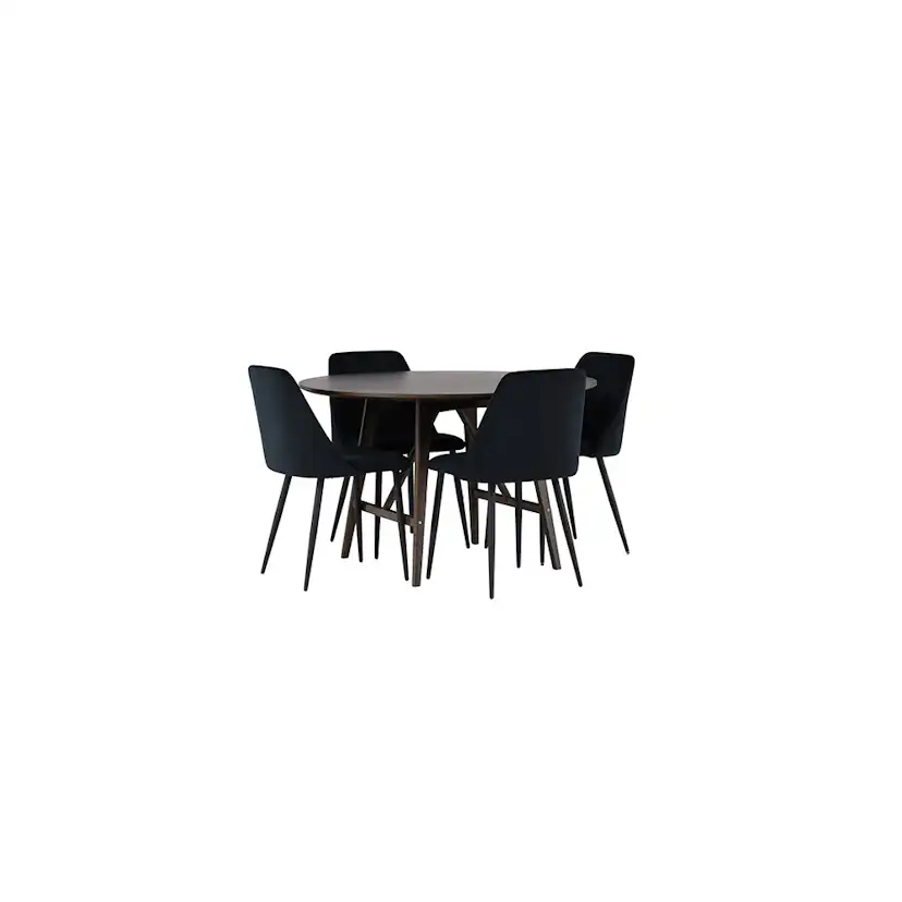 Matgrupp Venture Home Kaseidon Ø100 cm med 4 st Night stolar