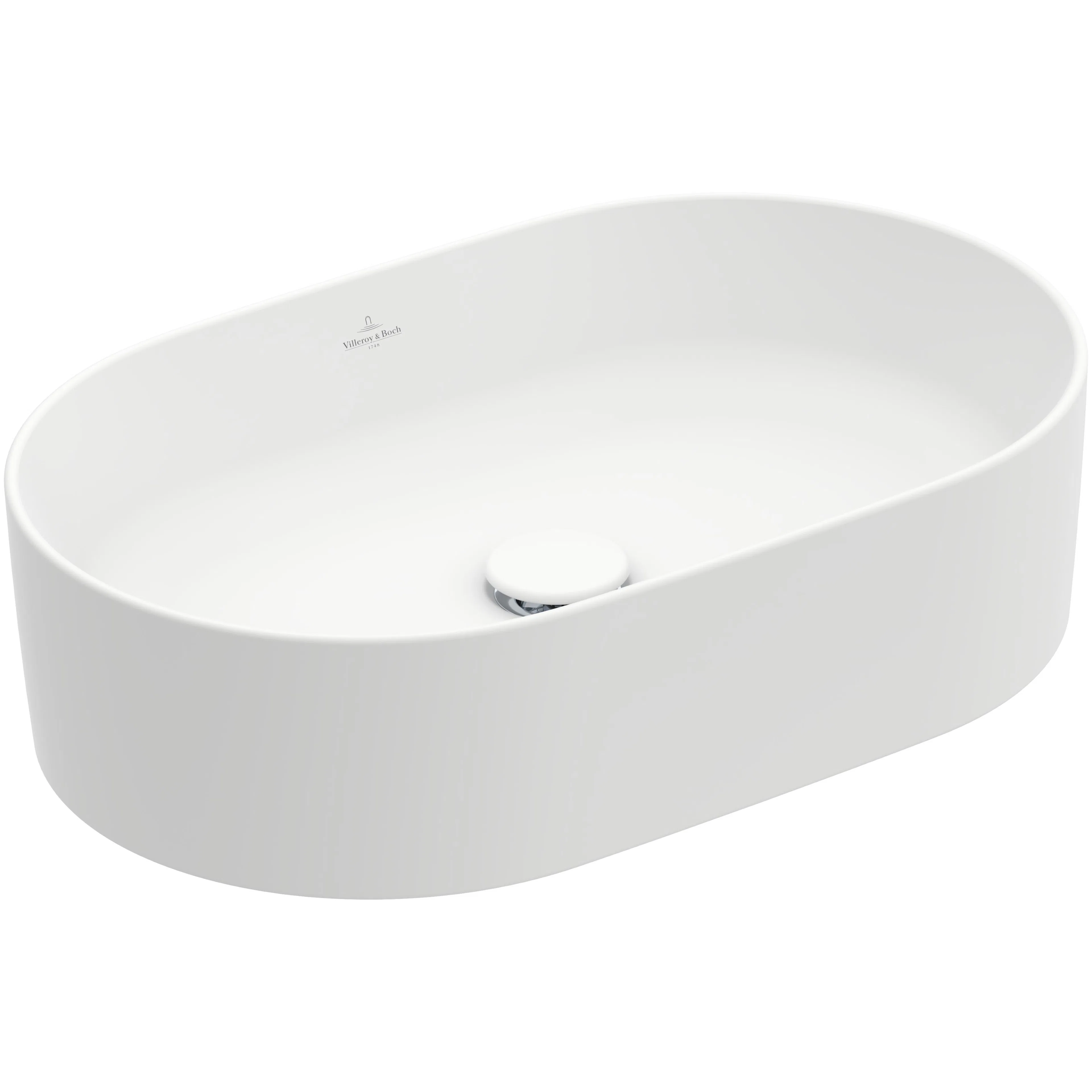 Tvättställ villeroy & Boch Collaro 4A1956RW Stenvit CeramicPlus, 560 mm, Utan Blandarhål, för Väggmonterad blandare