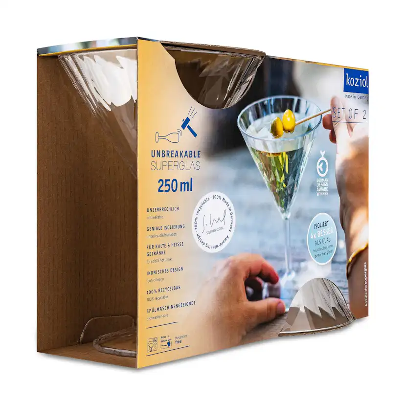 Martiniglas Koziol Club No. 12 250 ml Crystal Clear 2-pack