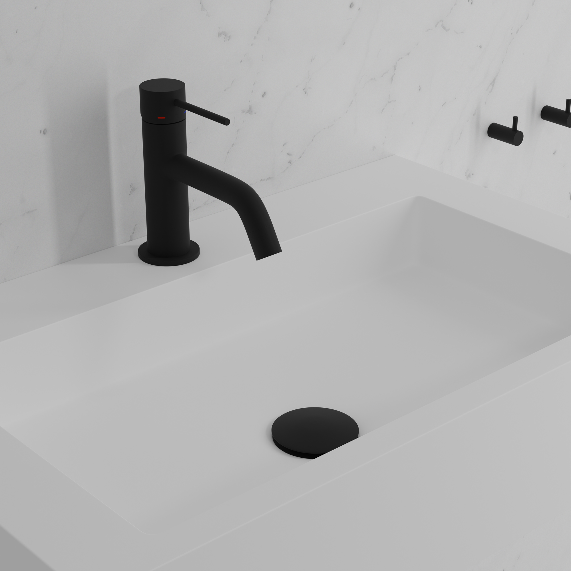 Tvättställsblandare Scandtap Voyage Coal med Bottenventil Pop-Up