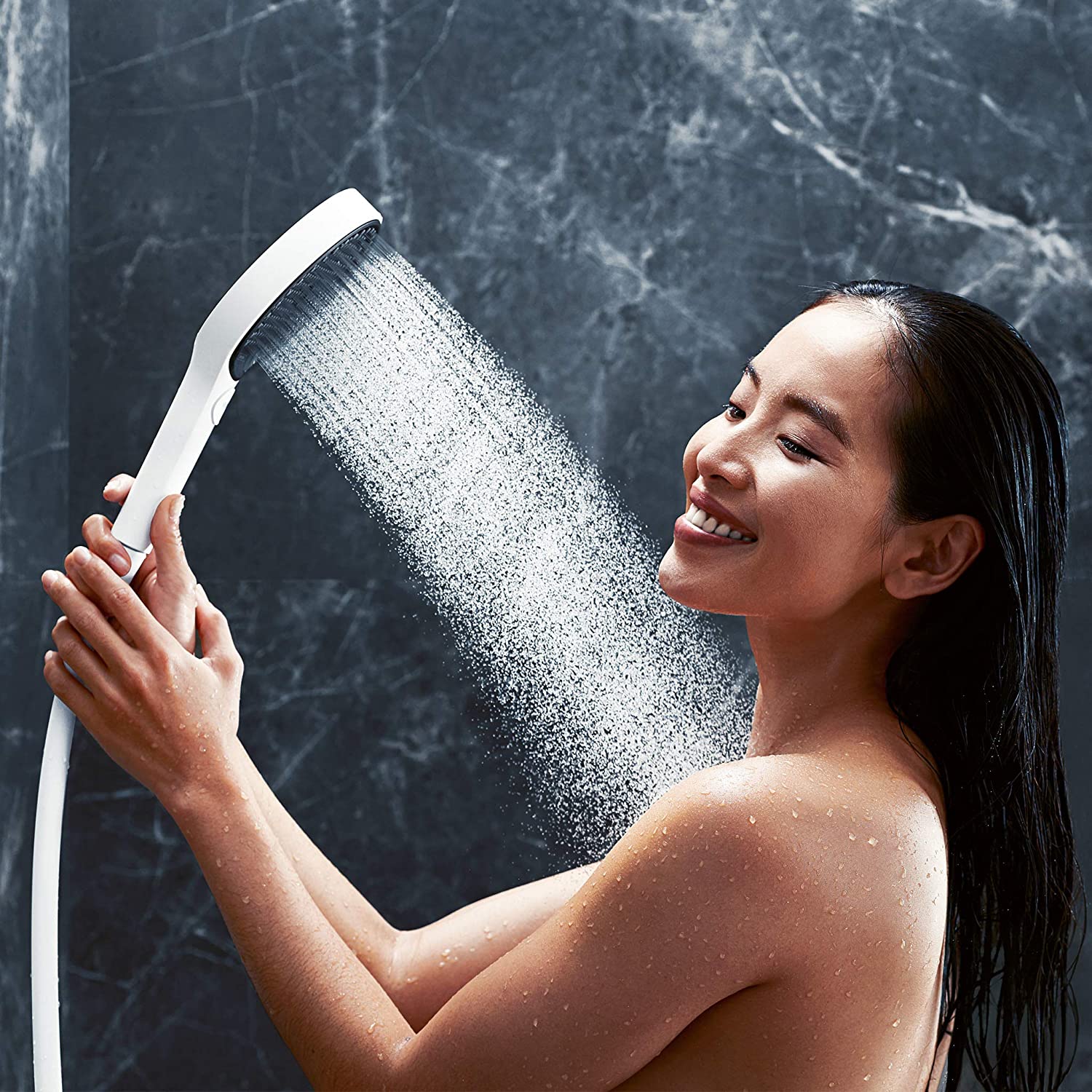 Handduschset Hansgrohe Rainfinity 130 3jet 125 cm Matt Vit Matt Vit, duschslang: 1,25 m