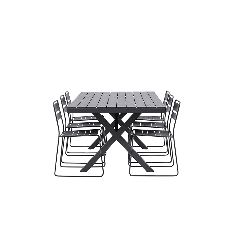 Garcia Diningtable Alumnium - Black / Rectangular 100*200* + Svart