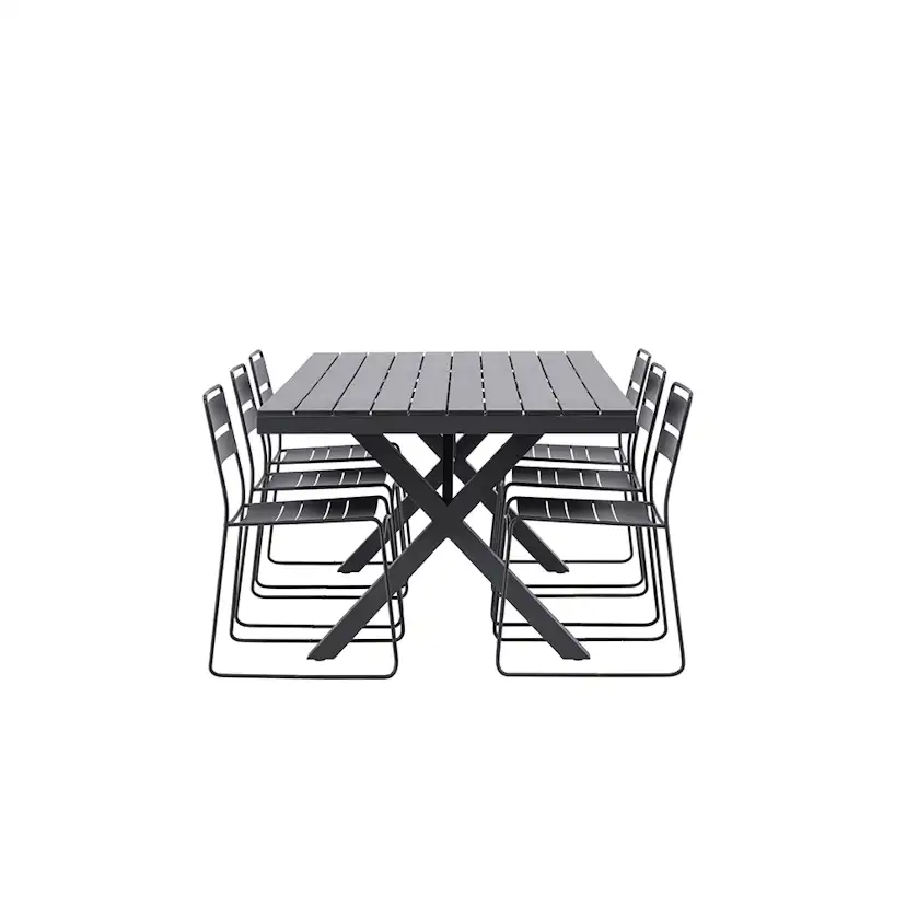 Garcia Diningtable Alumnium - Black / Rectangular 100*200* + Svart