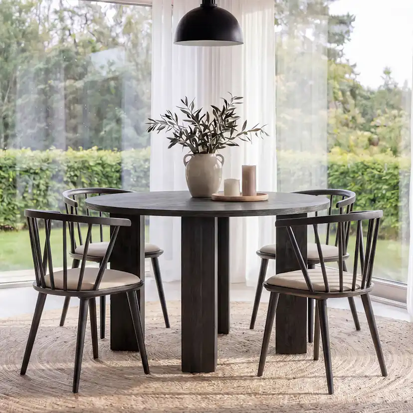 Matgrupp Venture Home Juno Ø120 cm med 4st Bobby Stolar
