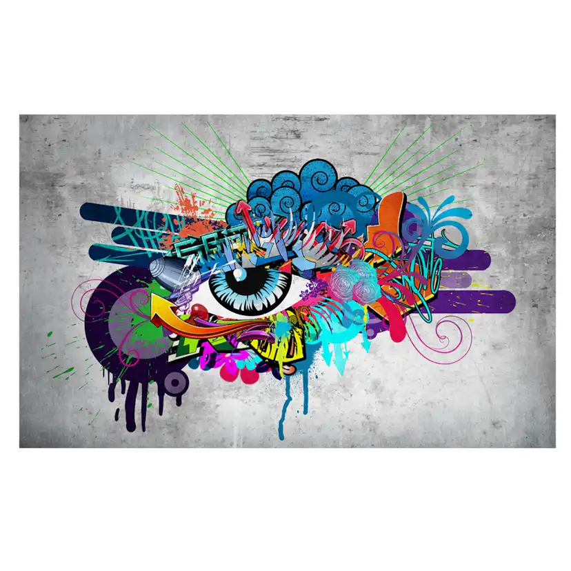 Fototapet Arkiio Självhäftande Graffiti Eye