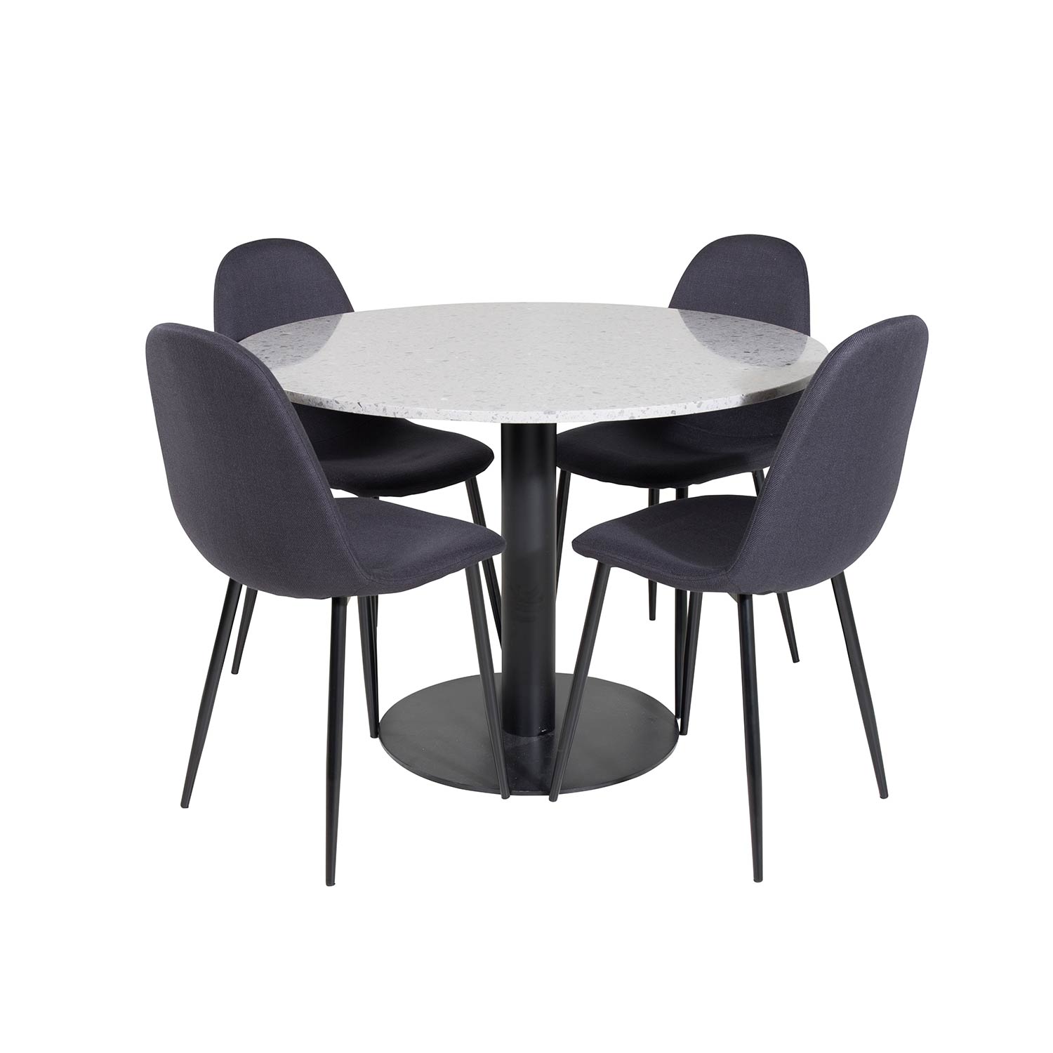 Razzia Table - Grey / Black+Polar Chair - Black Fabric_4 Grå/Svart