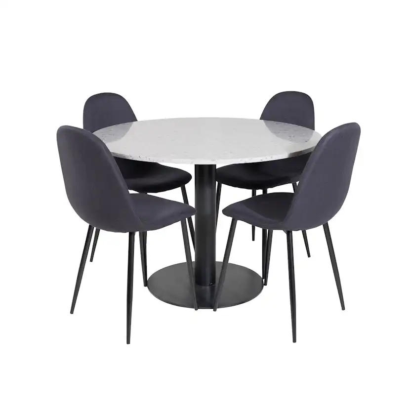 Matgrupp Venture Home Roxanna med 4 Pobbie Stolar Polyestertyg Runt