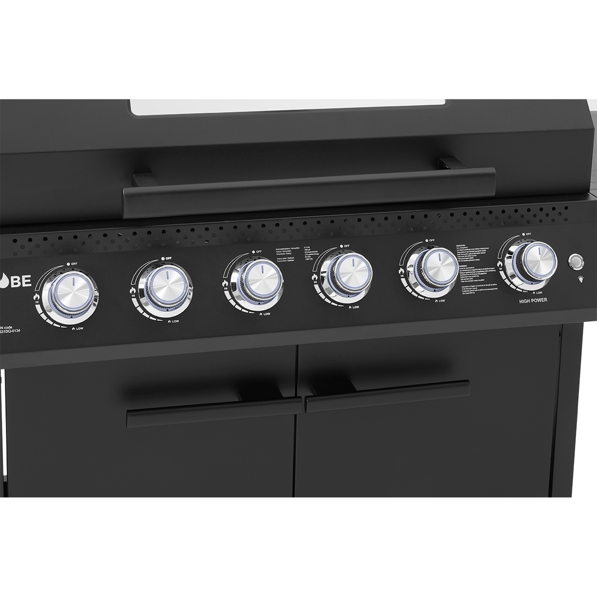 Gasolgrill Kobe Premium 5 Brännare Med Sidobrännare & Glaslock