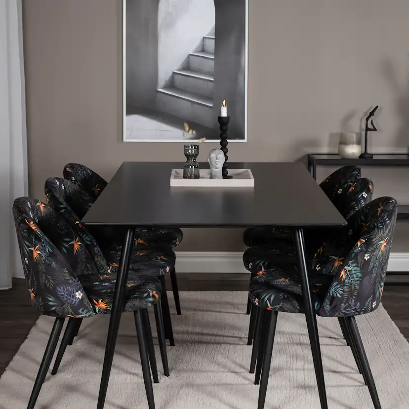 Matgrupp Venture Home Silvia med 6 Valentina Stolar Polyestertyg