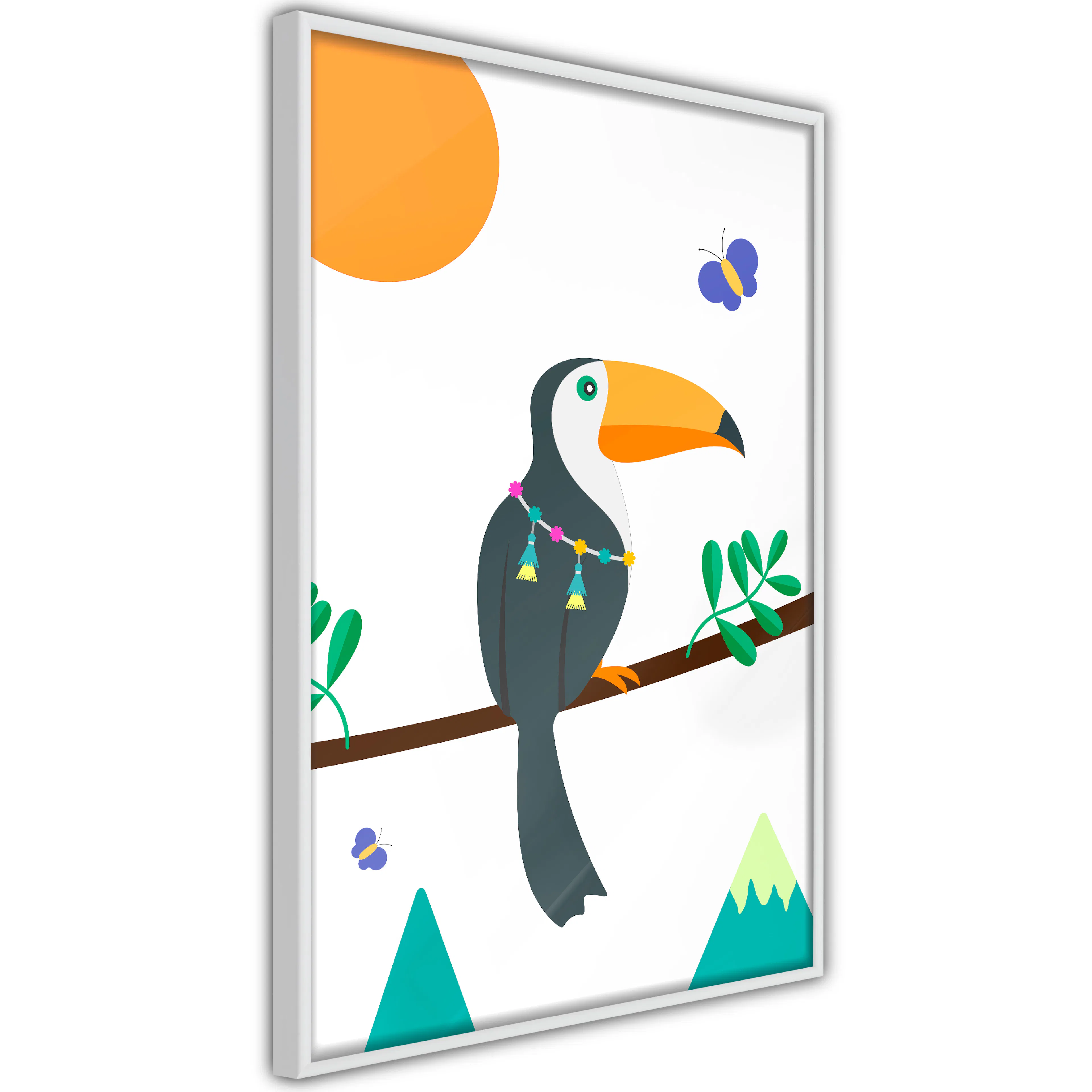 Poster Artgeist Affisch Toucan And Butterflies