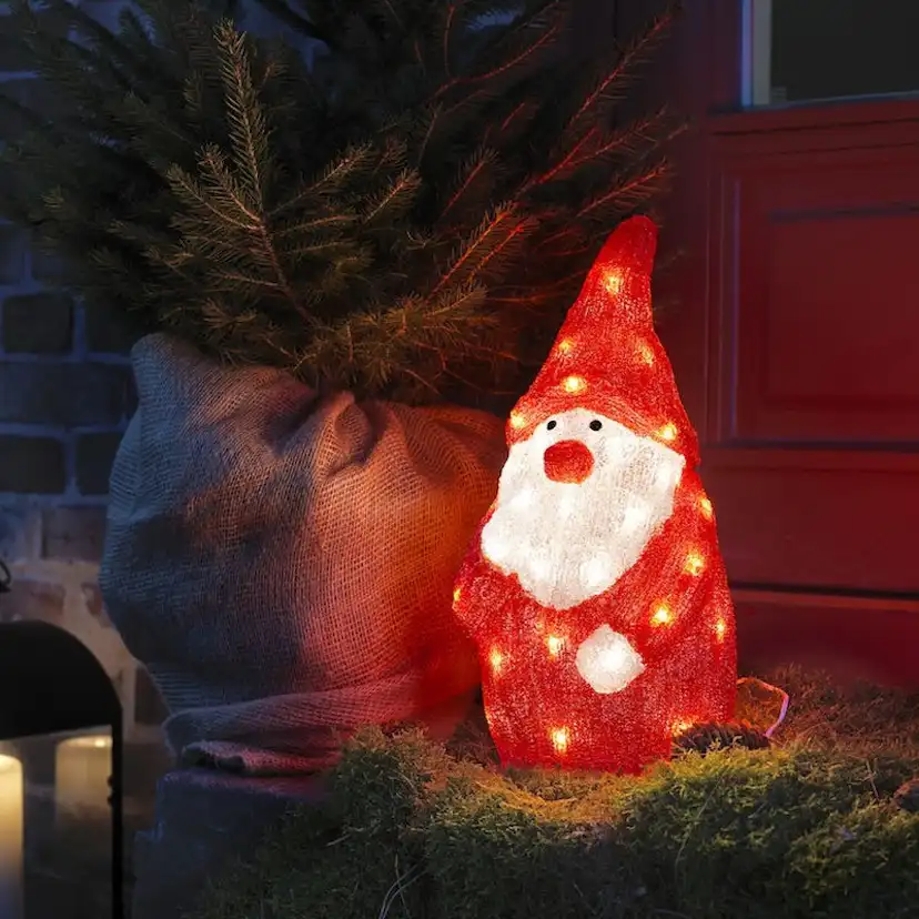 Dekorationsfigur Gnosjö Konstsmide Tomte Akryl 38 cm 40 LED