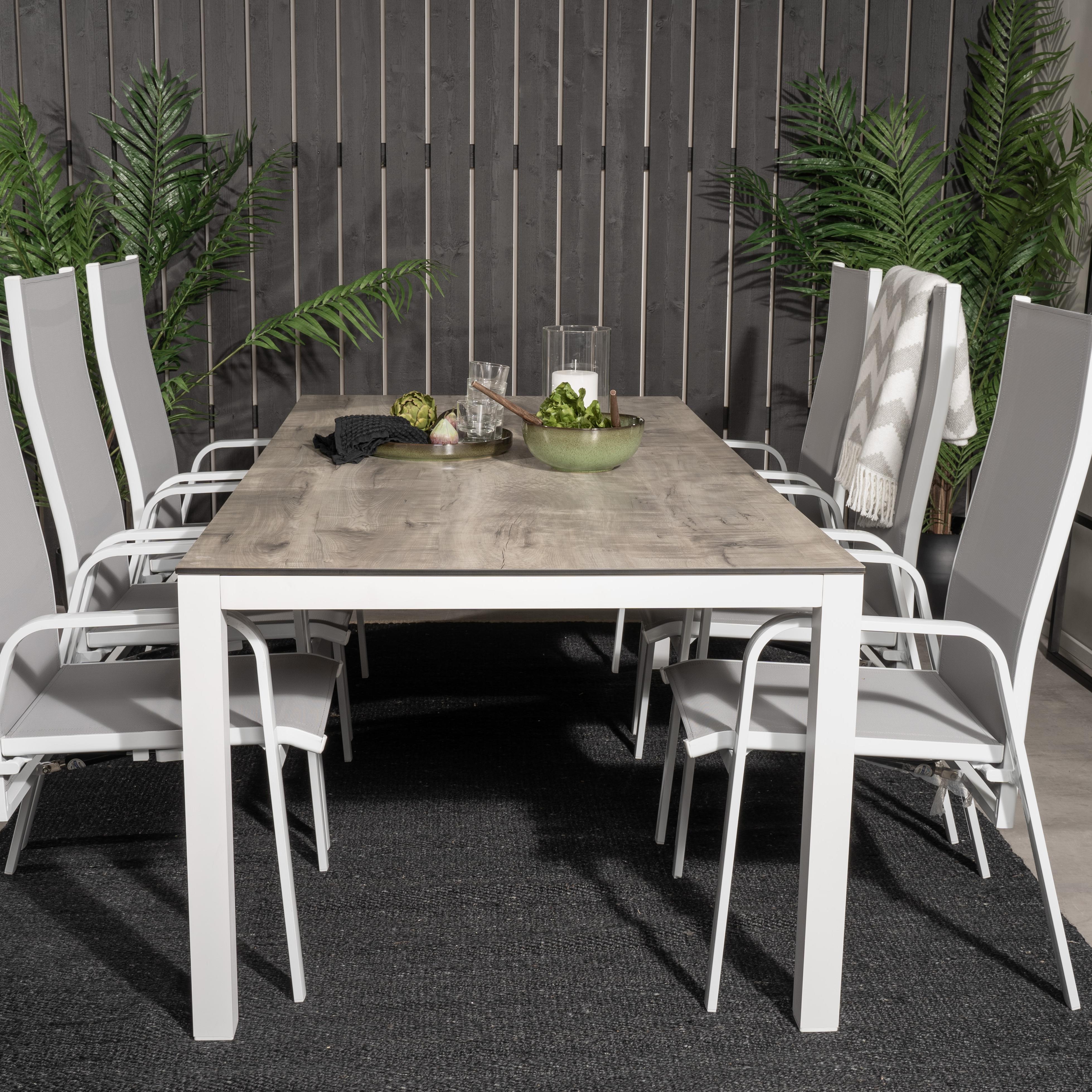 Matgrupp Utomhus Venture Home Lea 205 med 6 Copacabana Trädgårdsstolar
