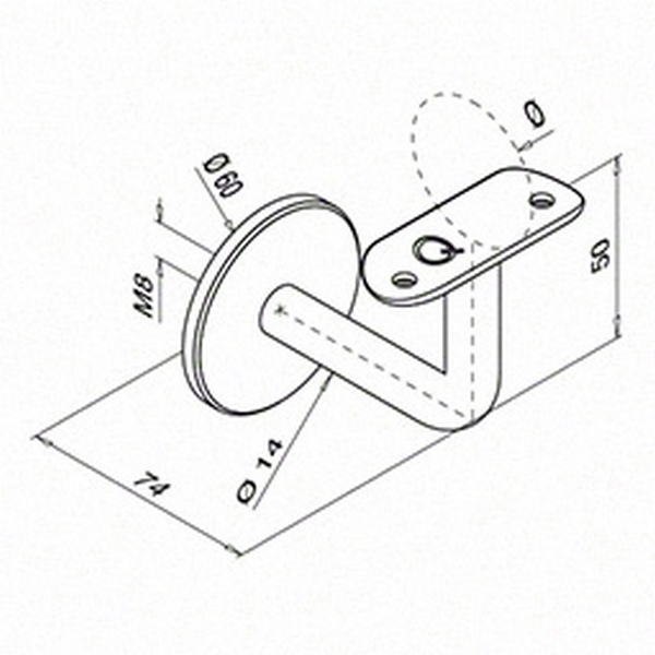 Väggfäste Herrljunga Ledstångsfabrik 0111-P för Inomhusbruk