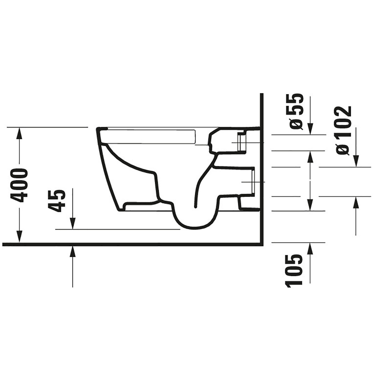Vägghängd Toalettstol Duravit Me by Starck 252909 utan Toalettsits