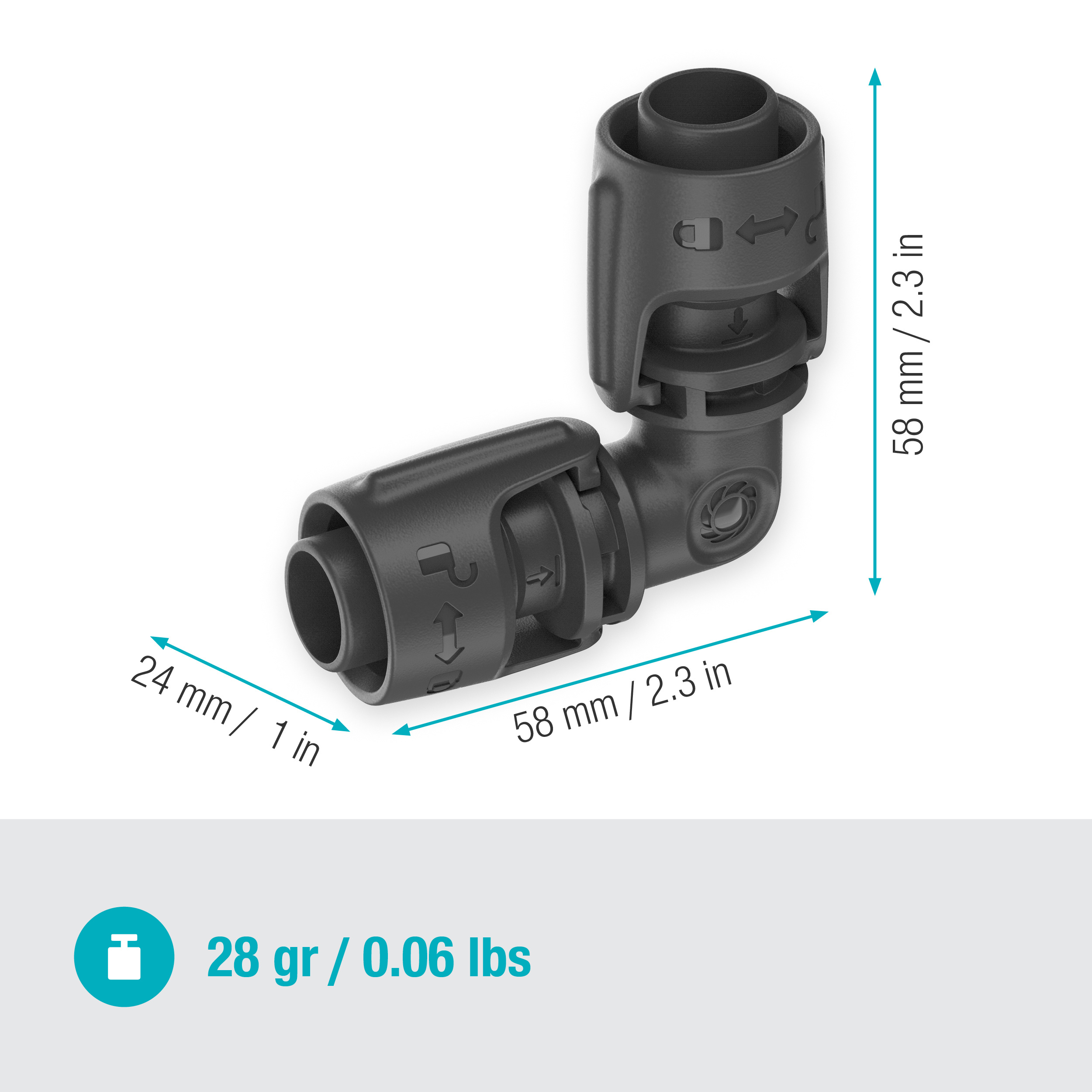 L-koppling Gardena Micro-Drip 13 mm