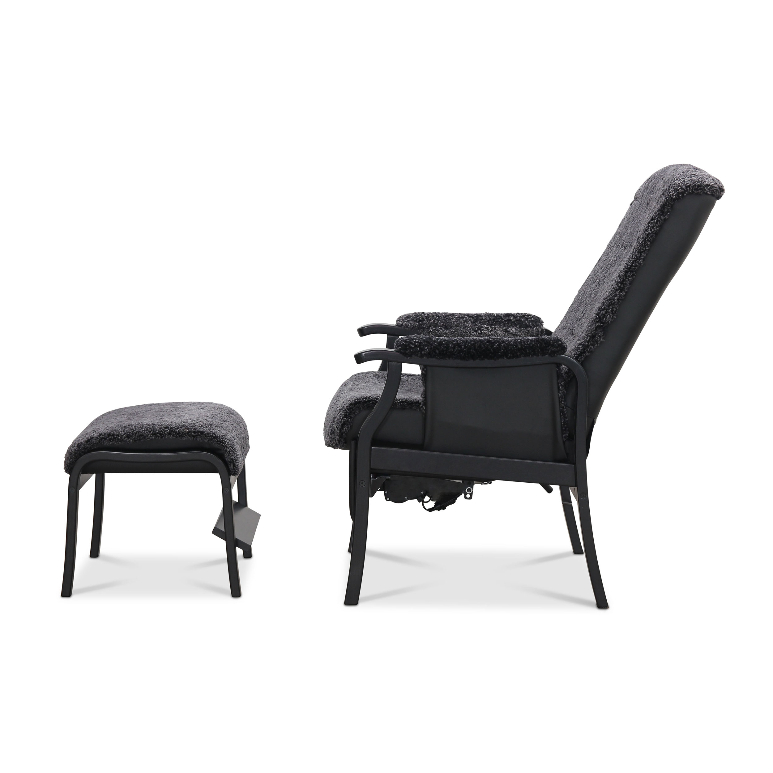 Fåtölj Hagagruppen Bergen Fårskinn El-lift med Fotpall