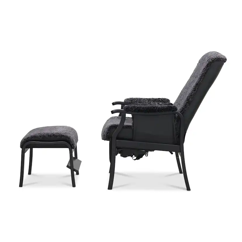 Fåtölj Hagagruppen Bergen Fårskinn El-lift med Fotpall