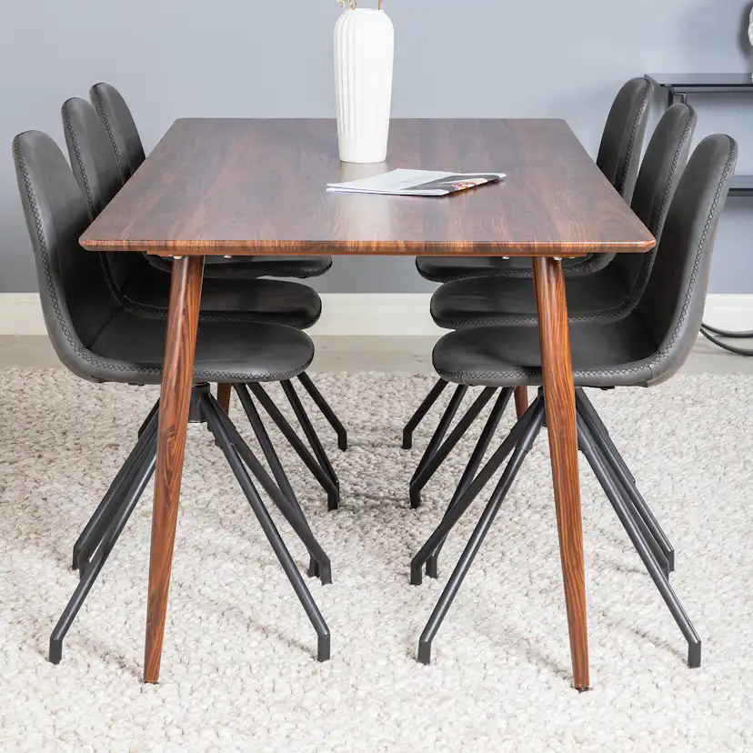 Matgrupp Venture Home Pobbie med 6 Stolar Konstläder