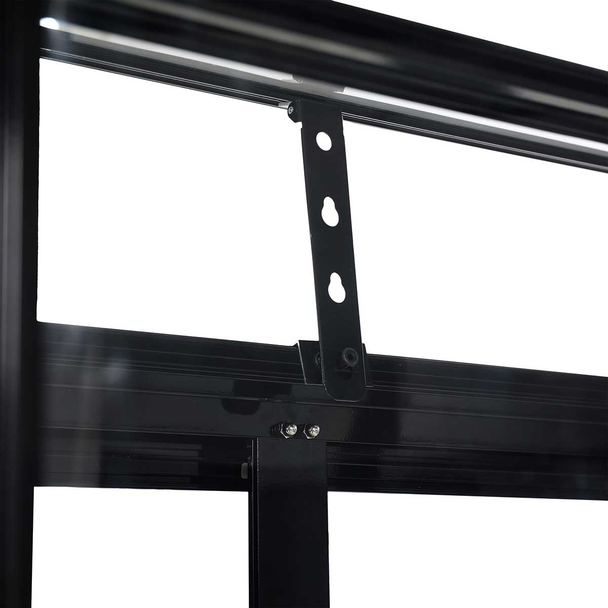Växthus Metalcraft Svart Rektangulär Odlingsvitrin mot Vägg med Säkerhetsglas, 91x51x157 cm