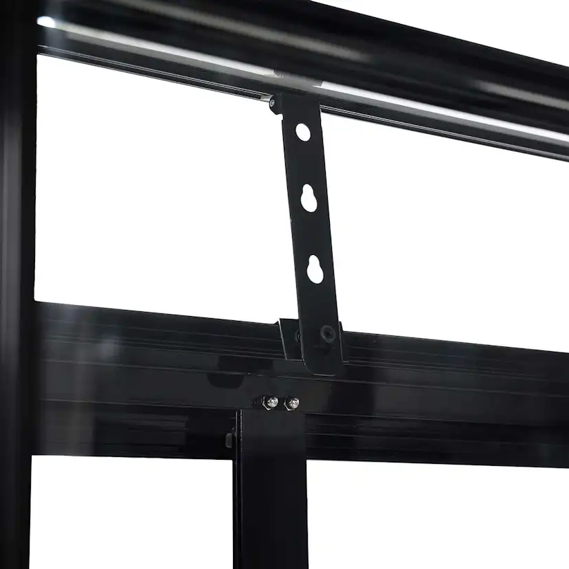 Växthus Metalcraft Svart Rektangulär Odlingsvitrin mot Vägg med Säkerhetsglas, 91x51x157 cm