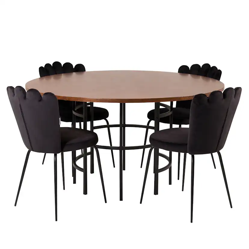 Matgrupp furniture/fashion Copenhagen med 4 Svarta Limhamn Light Stolar