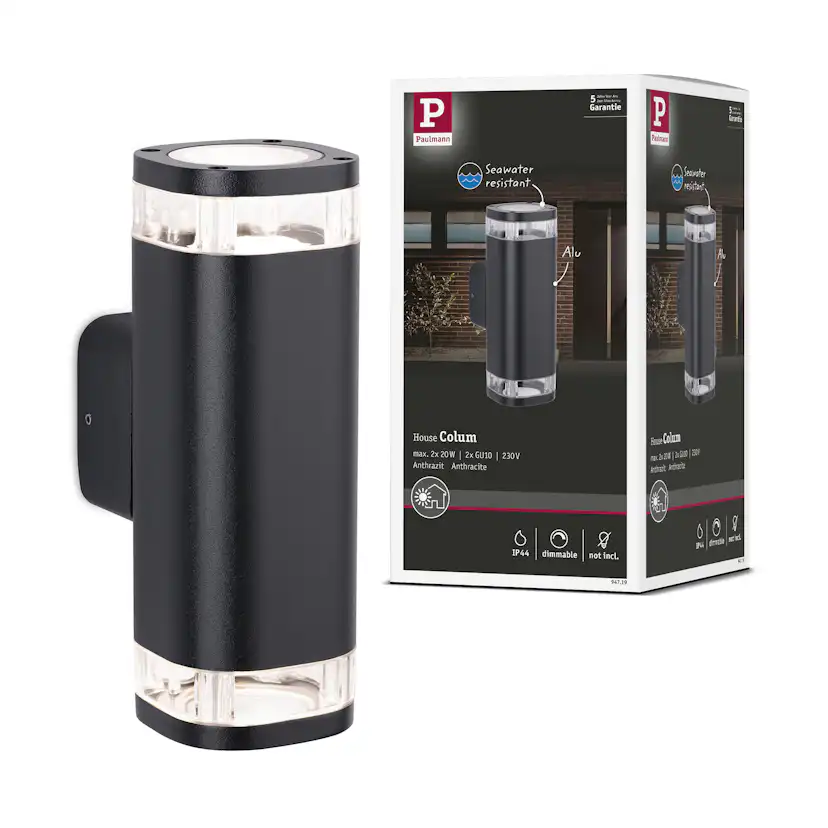 Fasadbelysning LED Paulmann Colum Dubbel Seawater Resistant IP44 230V