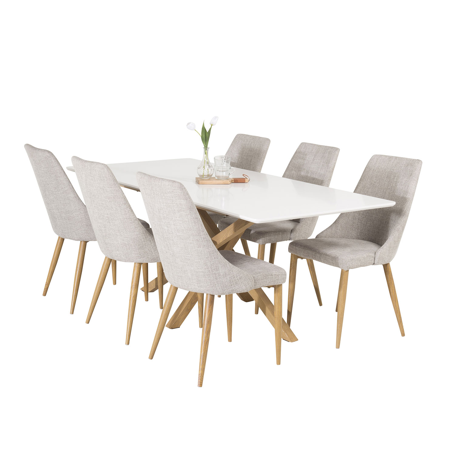 Matgrupp Venture Home Piazza 180 cm med 6 Leone stolar