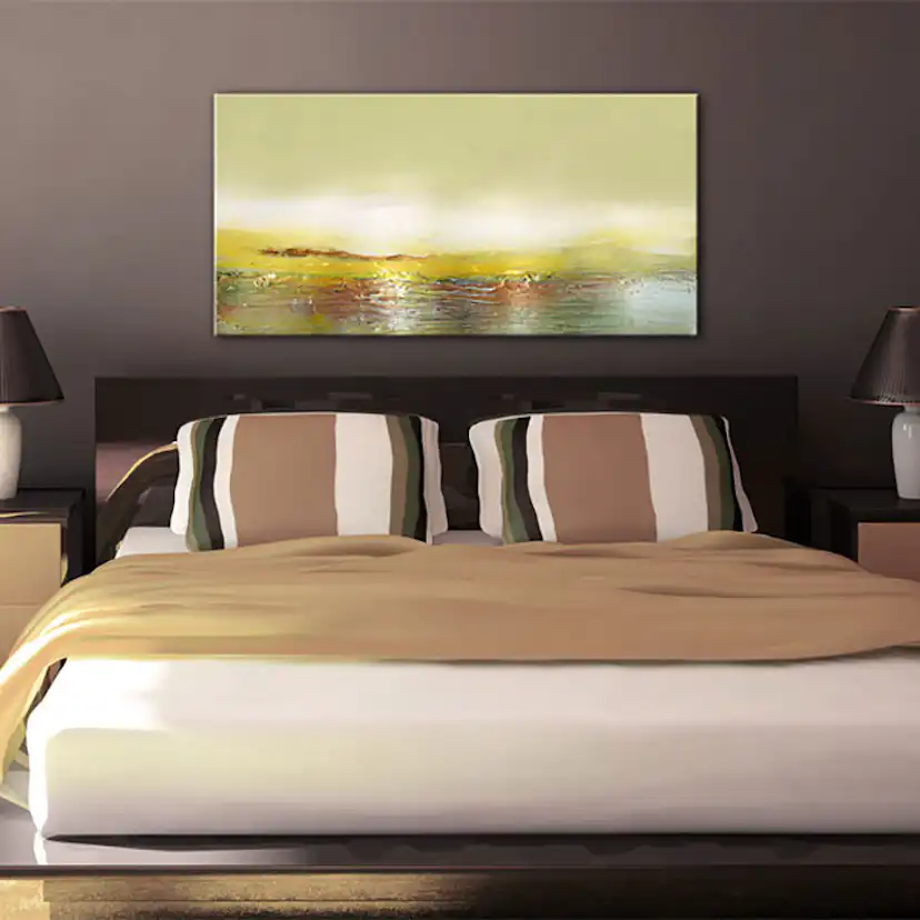 Handmålad Tavla Arkiio Mötande Vågen 120x60