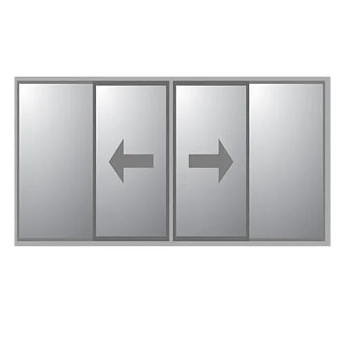 Kombiparti Dörrar Novoroom Extreme 3-glas 2 Skjutbara & 2 Fasta