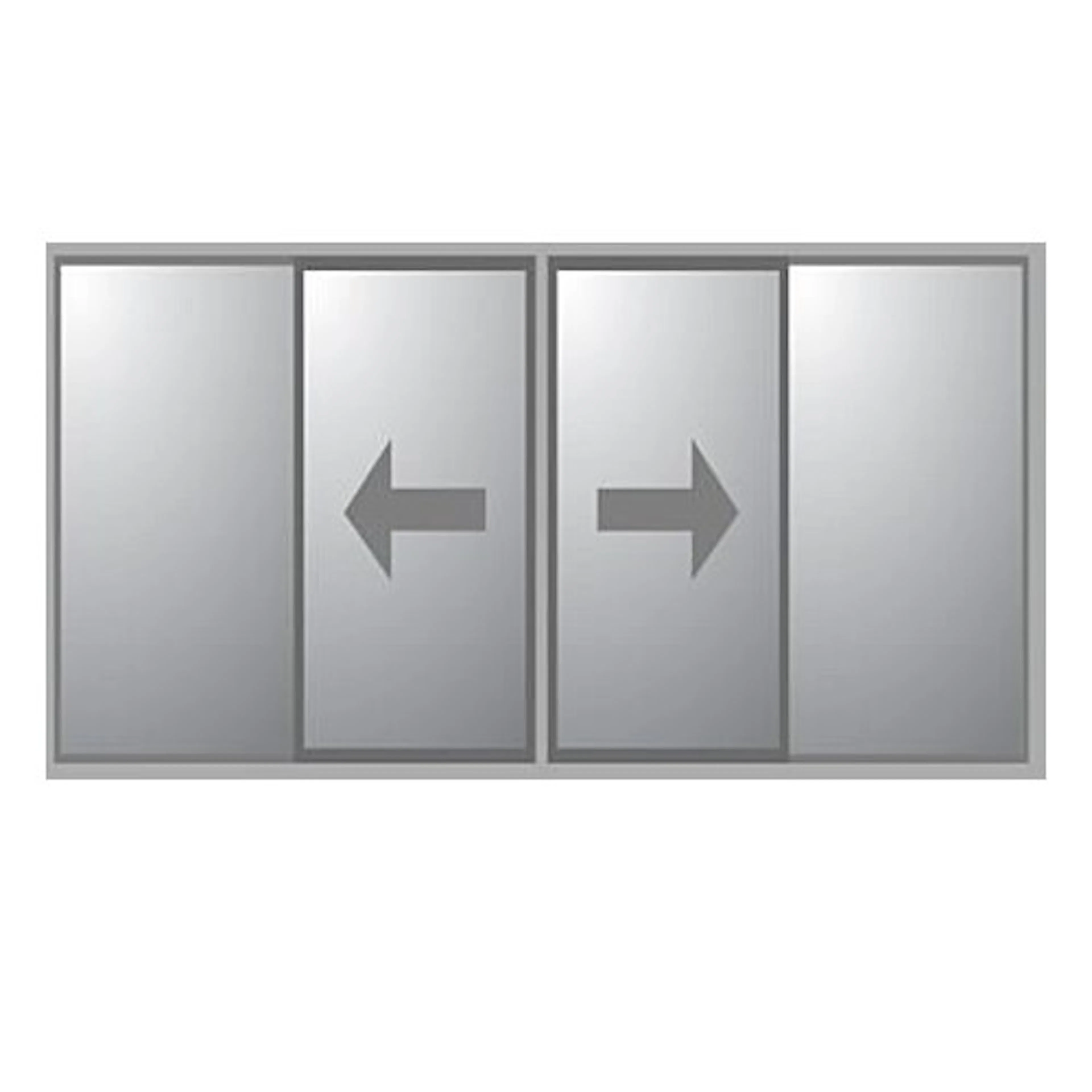 Kombiparti Dörrar Novoroom Extreme 3-glas 2 Skjutbara & 2 Fasta