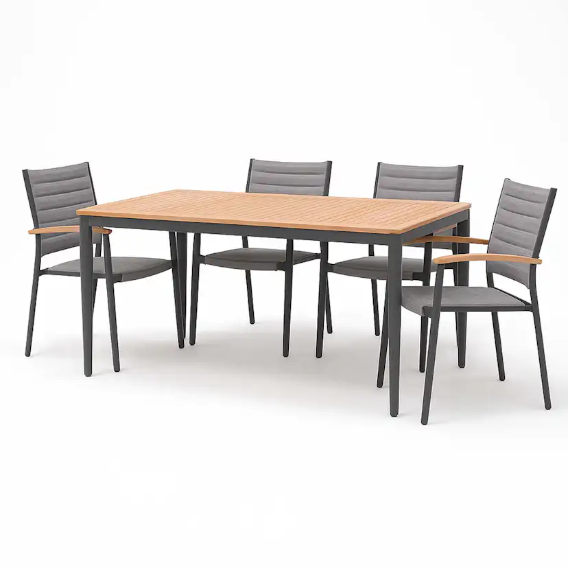 Matgrupp Utomhus LifestyleGarden TOPAZ 144 cm 4 karmstolar