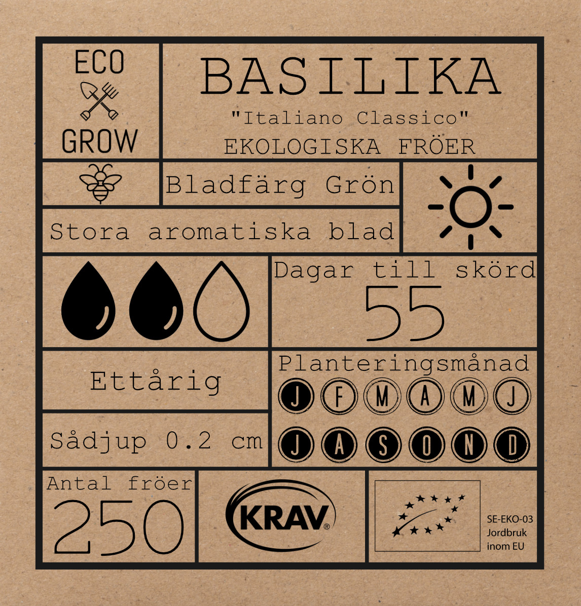 Fröpåse Eco Grow Basilika Italiano Classico