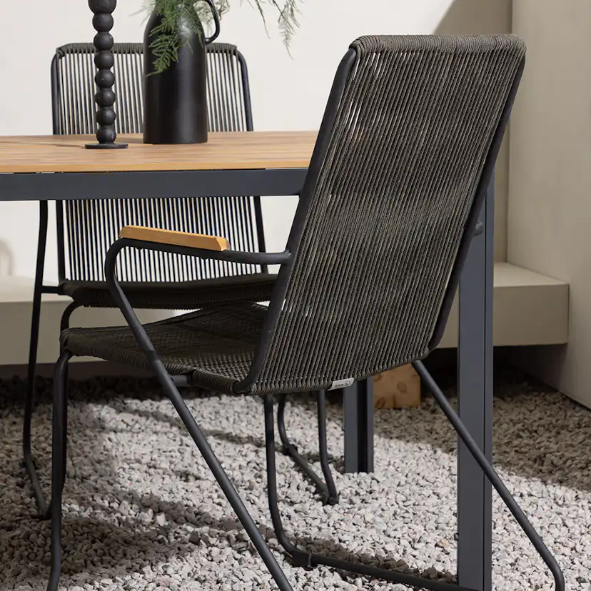 Break Diningtable Alumnium - Black / Nature Rectangular 90*1 Svart