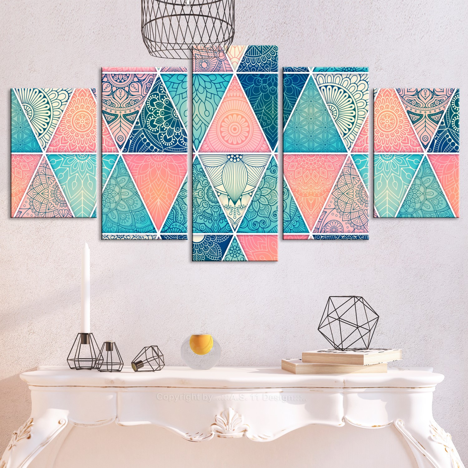 Tavla Arkiio Oriental Triangles Wide 5 delar