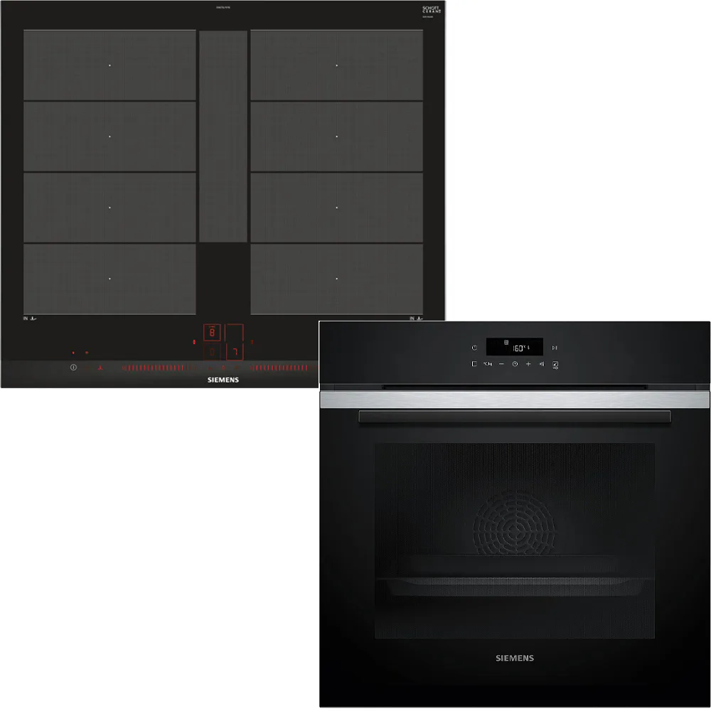 Ugn- & Hällpaket Siemens HB271ABS3 + EX675LYV1E Med ActiveClean Rostfri Svart