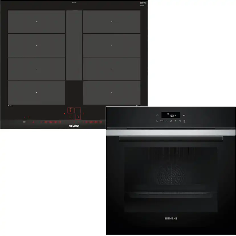 Ugn- & Hällpaket Siemens HB271ABS3 + EX675LYV1E Med ActiveClean Rostfri Svart