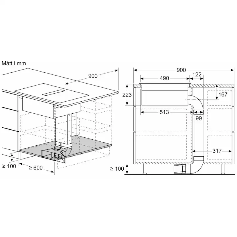 Induktionshäll Bosch PVS811B16E Serie 4 Med Inbyggd Fläkt