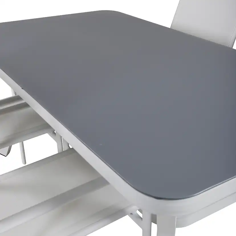 Matgrupp Venture Home Vyn Vit med 4 Samba Stapelbara Matstolar