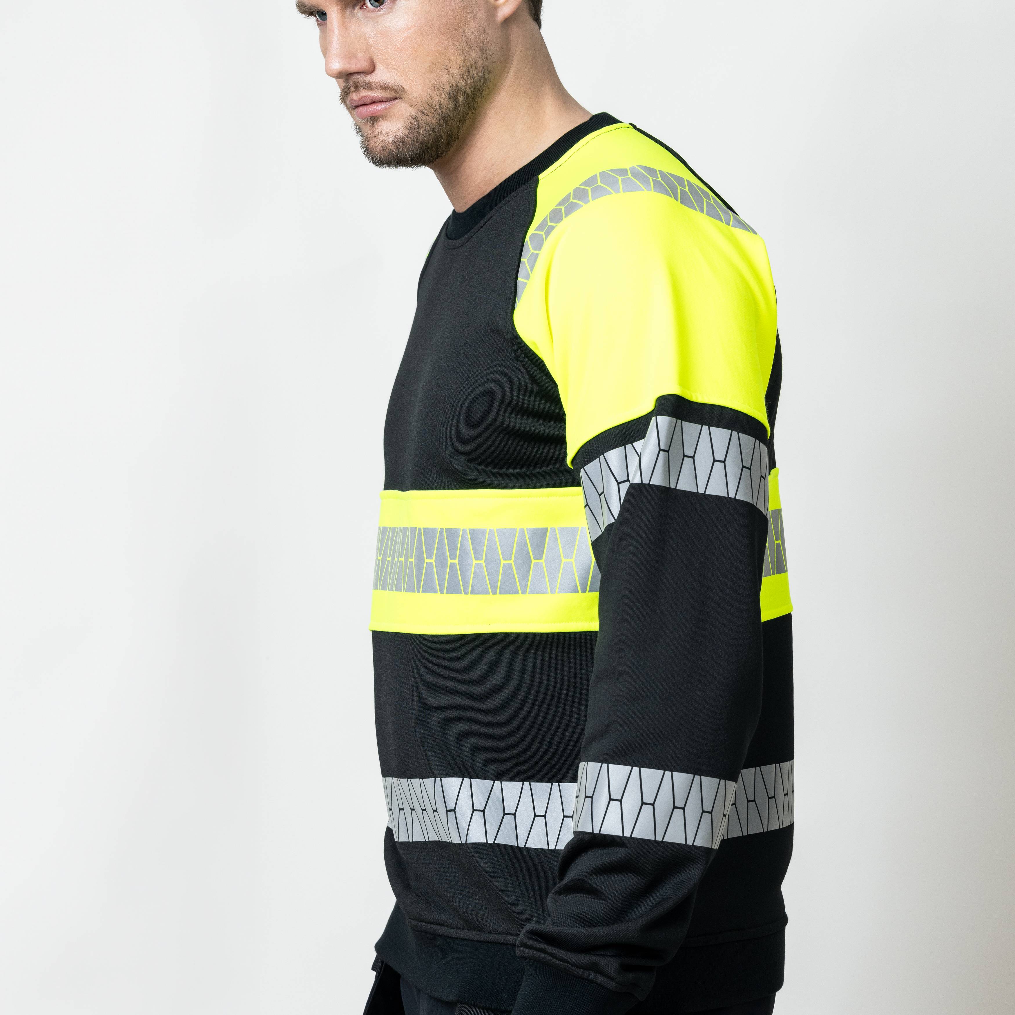 Sweatshirt Jobman Varsel Svart/Gul V