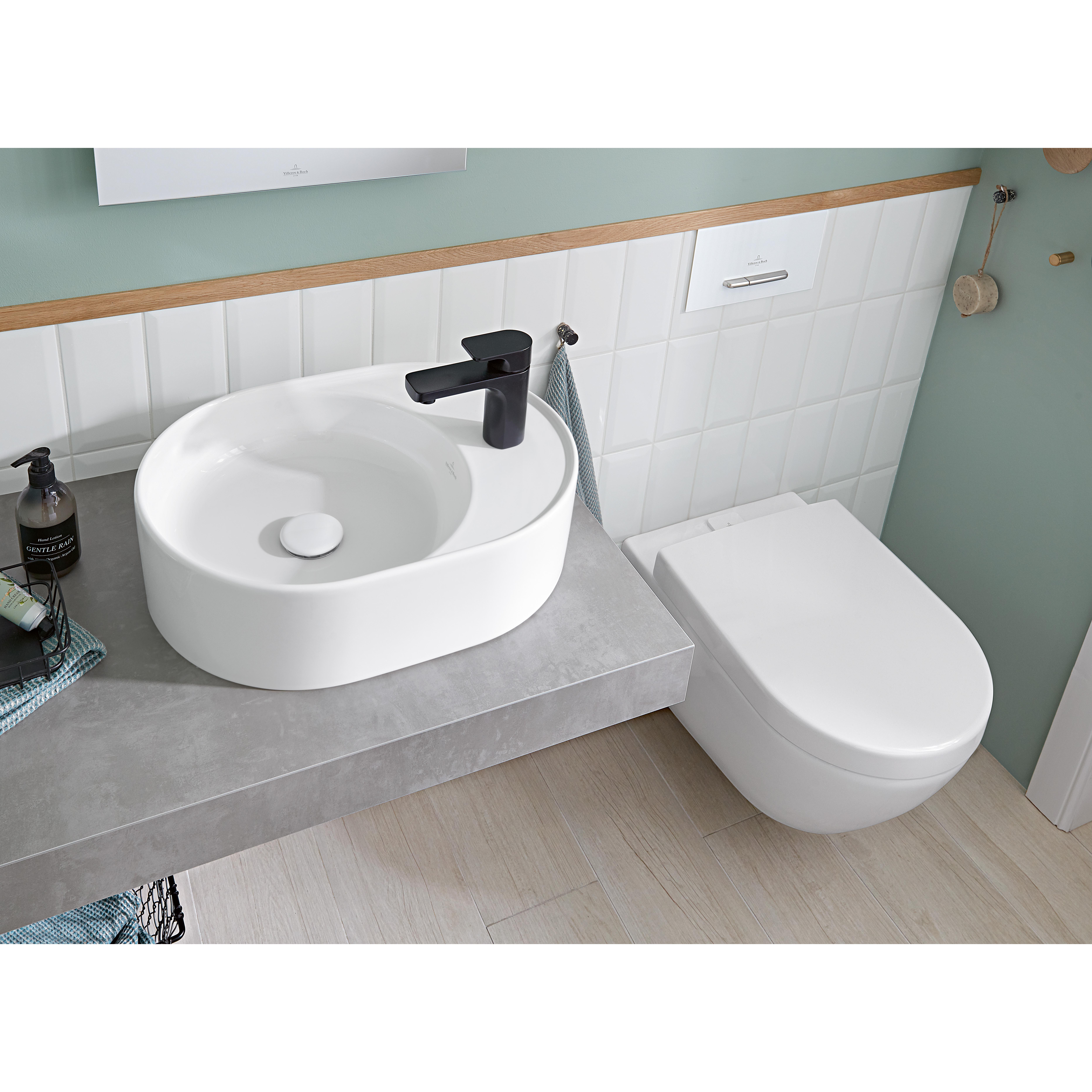 Spolknapp Villeroy & Boch ViConnect installationssystemen 92 Blankvitt glas
