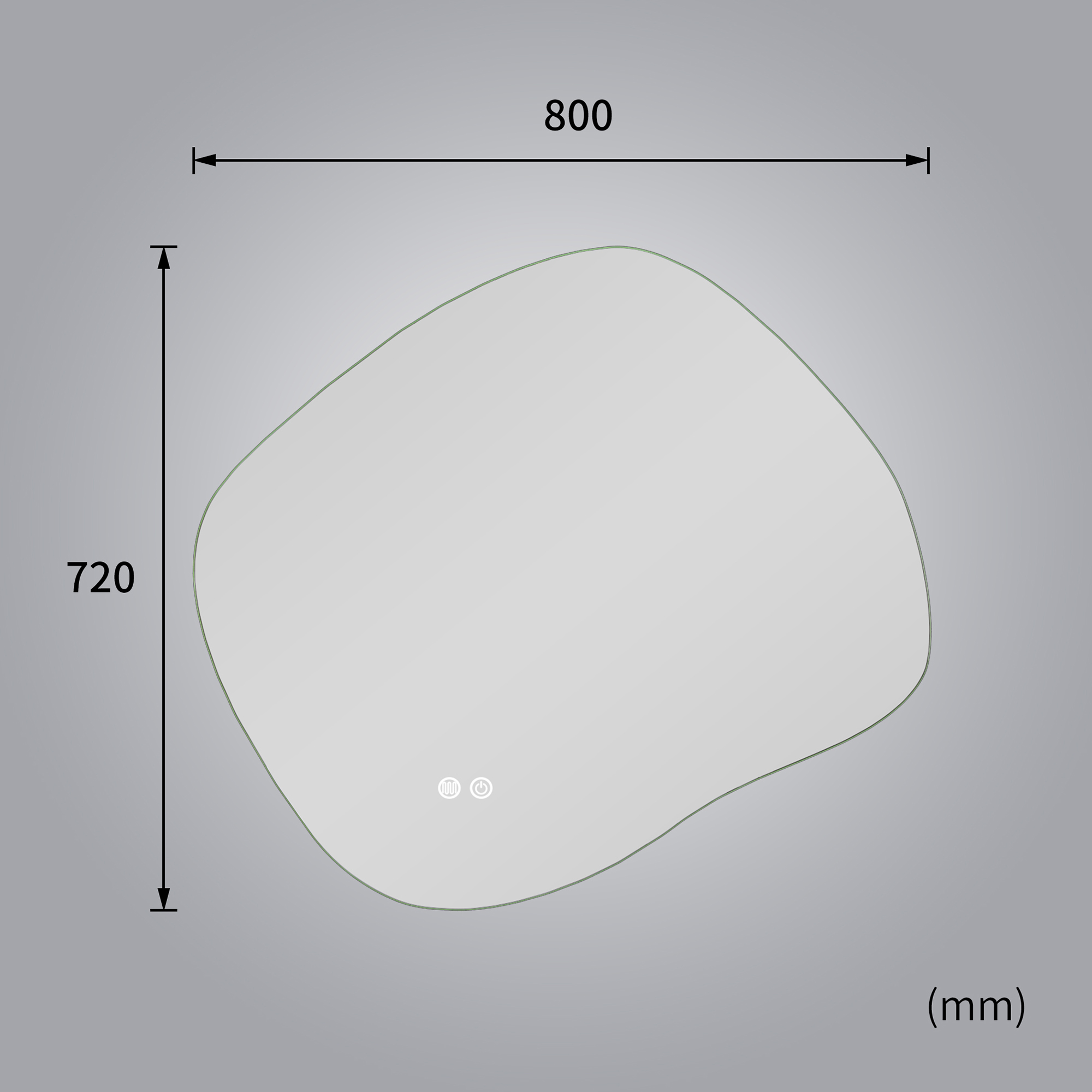Badrumsspegel Lyfco med LED-Belysning 80x72 cm